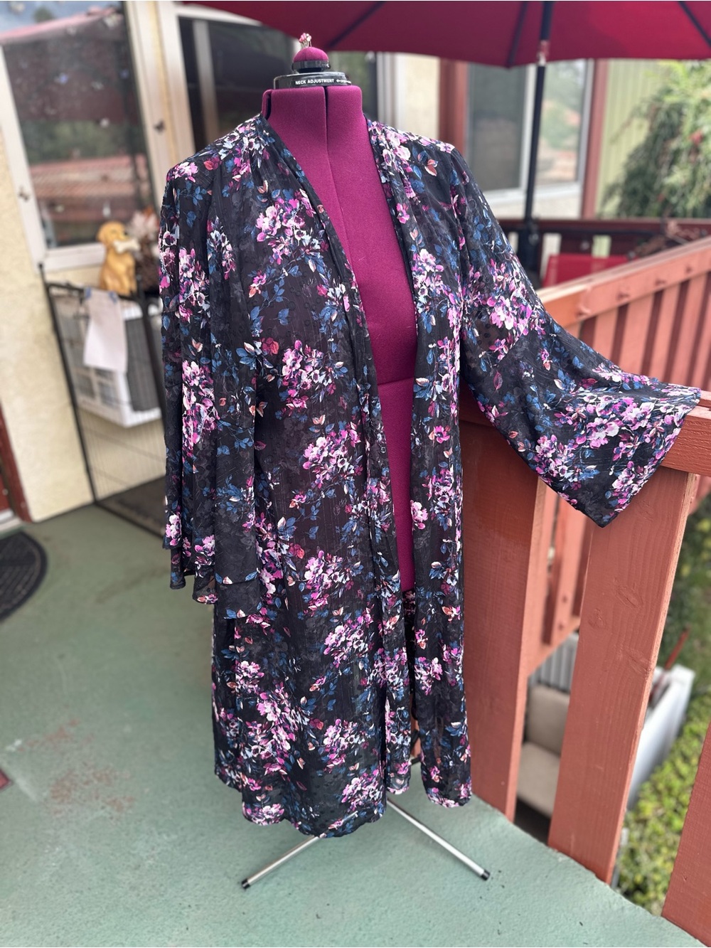 torrid Black Floral Fairycore Whimsigoth Boho Festival Kimono